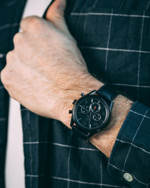 The Chrono - Supreme Red on Jet Black Watch